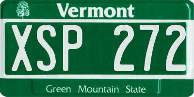 VT license plate XSP272