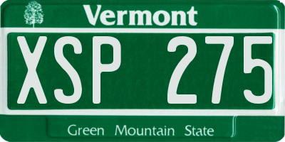 VT license plate XSP275