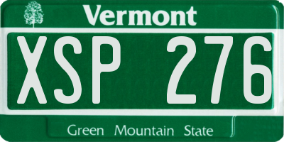VT license plate XSP276