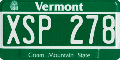 VT license plate XSP278