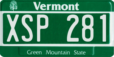 VT license plate XSP281