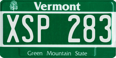 VT license plate XSP283