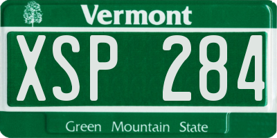 VT license plate XSP284