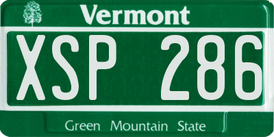 VT license plate XSP286