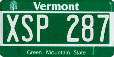 VT license plate XSP287