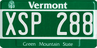 VT license plate XSP288
