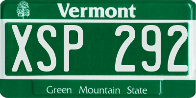 VT license plate XSP292