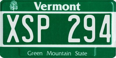 VT license plate XSP294
