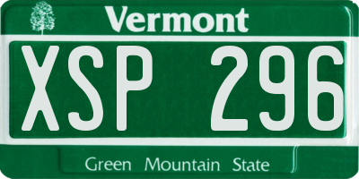 VT license plate XSP296