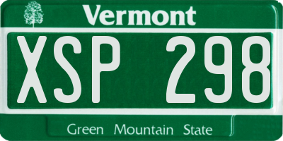 VT license plate XSP298