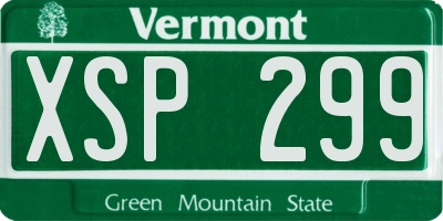 VT license plate XSP299