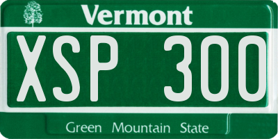 VT license plate XSP300