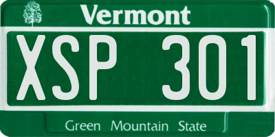 VT license plate XSP301