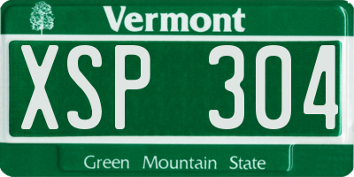 VT license plate XSP304