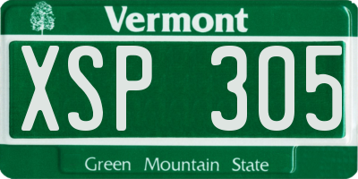 VT license plate XSP305