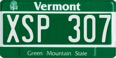 VT license plate XSP307