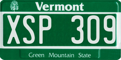 VT license plate XSP309