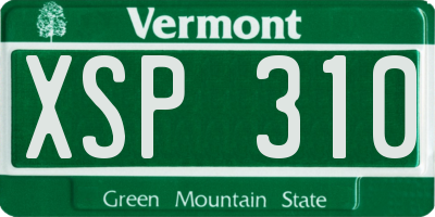VT license plate XSP310