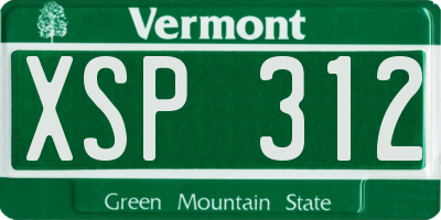 VT license plate XSP312