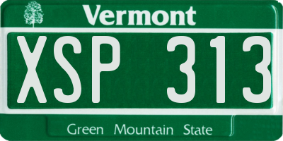 VT license plate XSP313