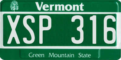 VT license plate XSP316