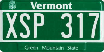 VT license plate XSP317