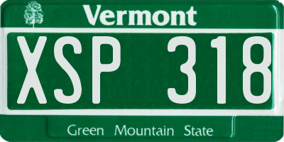 VT license plate XSP318