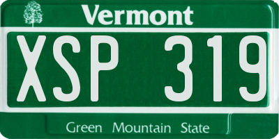 VT license plate XSP319