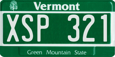 VT license plate XSP321