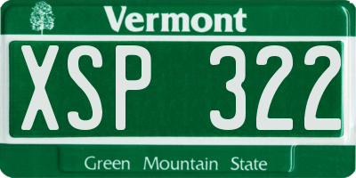 VT license plate XSP322