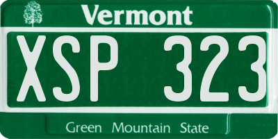 VT license plate XSP323