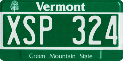 VT license plate XSP324