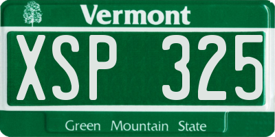VT license plate XSP325