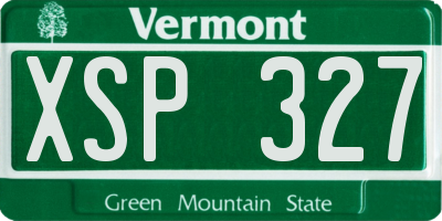 VT license plate XSP327
