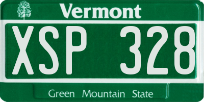 VT license plate XSP328
