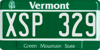 VT license plate XSP329