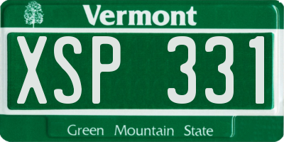 VT license plate XSP331