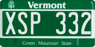 VT license plate XSP332