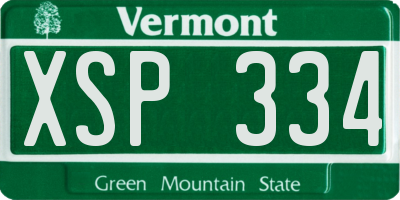 VT license plate XSP334