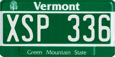 VT license plate XSP336