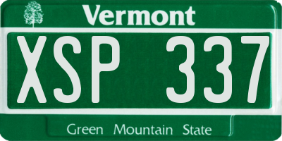 VT license plate XSP337