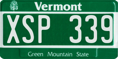 VT license plate XSP339