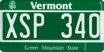 VT license plate XSP340
