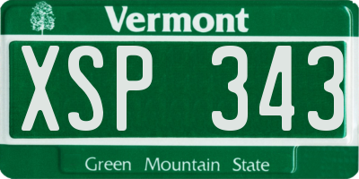 VT license plate XSP343