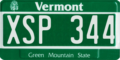 VT license plate XSP344