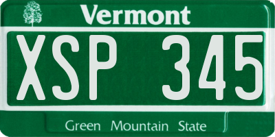 VT license plate XSP345