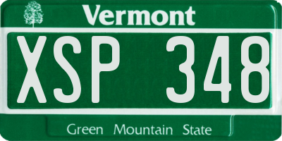VT license plate XSP348