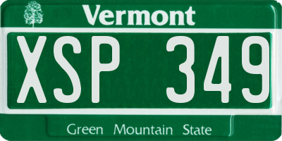 VT license plate XSP349