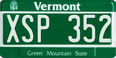 VT license plate XSP352