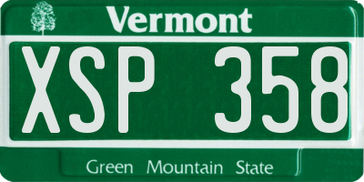 VT license plate XSP358